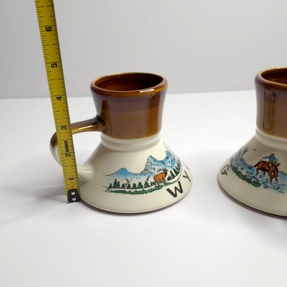 Vintage Wyoming No Spill Ceramic Travel Mug Wide & No Slip Base Souvenir - Picture 9 of 10